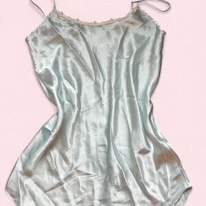 Light blue silk slip dress
